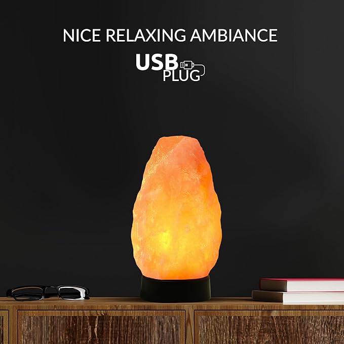 Himalayan Salt Lamp Multicolor with USB & Plastic Base – Hand-Carved Himalayan Salt Lamp for Home, Office, and Dorm Decor | LED Multicolor Salt Lamp for Relaxation, Ambiance, and Air Purification - Bloomnest