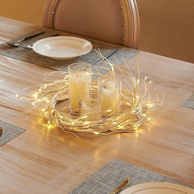 Birchlitland Birch Garland Lights 6FT 48 LED Battery Operated - Lighted Twig Vine with Timer for Christmas Fireplace Decoration Indoor Outdoor Use - Bloomnest