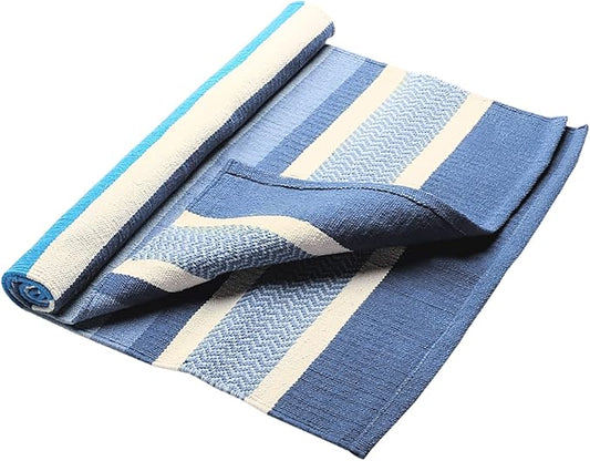 Hugger Mugger Cotton Yoga Rug - Absorbent, Grippy Tight Weave, Ashtanga and Hot Yoga Rug, Helps with Slippery Hands and Feet - Bloomnest