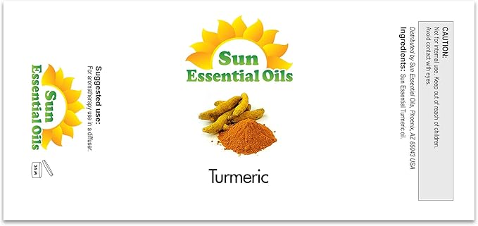 Sun Essential Oils Turmeric Essential Oil 16oz for Diffuser, Aromatherapy, Calming, and Soothing - Bloomnest