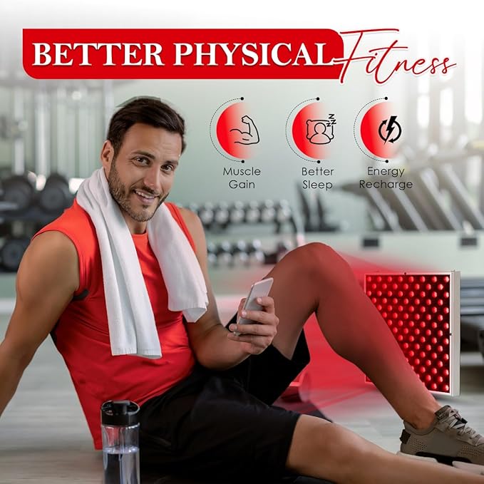 LED Red Light Therapy Panel for Face & Body - 45W Device with Deep 660nm & Near Infrared 850nm & Adjustable Hanger, Skin Care Beauty, Hair Growth, Natural Pain Relief for Muscle & Joints BusinessClimax