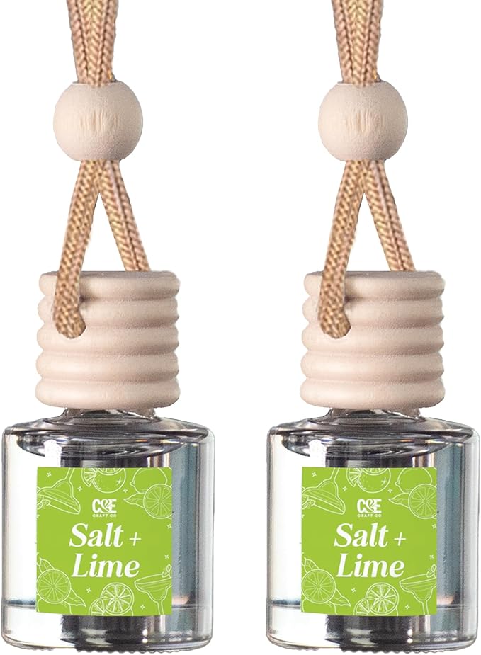 CANDECraftCo Car Air Hanging Fragrance Oil, Car Auto Freshener for Essential Oils, Scents Fragrance Aromatherapy Automobile Diffuser, Long Lasting (Salt & Lime) - Bloomnest
