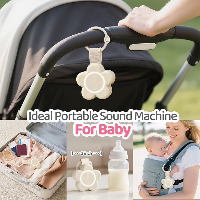 2025 Mom's Choice Awards | Portable White Noise Sound Machine Baby | 25 Soothing Sounds | Rechargeable Travel Sound Machine Baby with Night Light | Newborn Essentials | Nursery, Home, Sleep Aid - Bloomnest