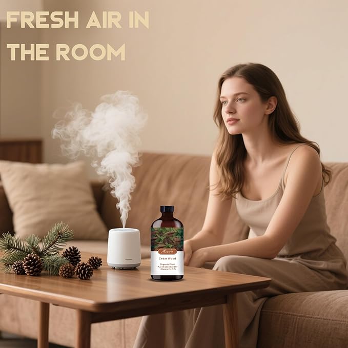 Cedarwood Essential Oil-Cedarwood Fragrance Oil 4.33oz (130ml)-100% Pure Natural Scent for Diffusers, Candles, Soap Making & Aromatherapy-Relaxing Home & Gift Essential Oil for Bath, Massage - Bloomnest