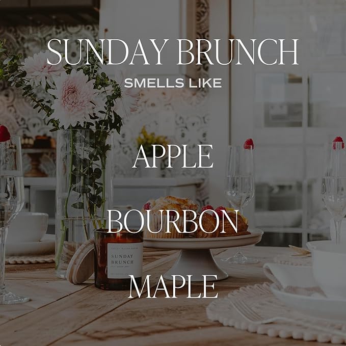 Sweet Water Decor Sunday Brunch Candle - Soy Apple, Bourbon, and Maple Candles for Home - 11oz White Jar, 50+ Hour Burn Time, Made in The USA - Summer Candle Decor - Bloomnest