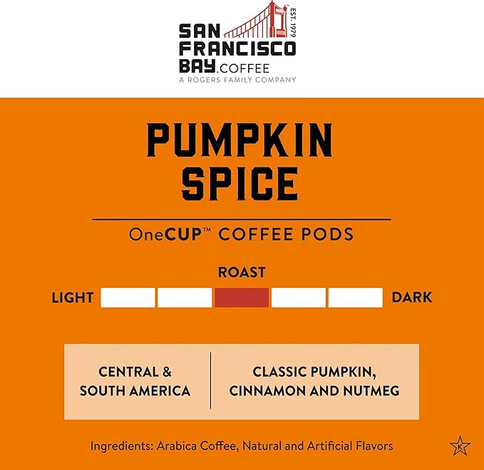 San Francisco Bay Compostable Coffee Pods - Pumpkin Spice (80 Ct) K Cup Compatible including Keurig 2.0, Flavored, Medium Roast - Bloomnest