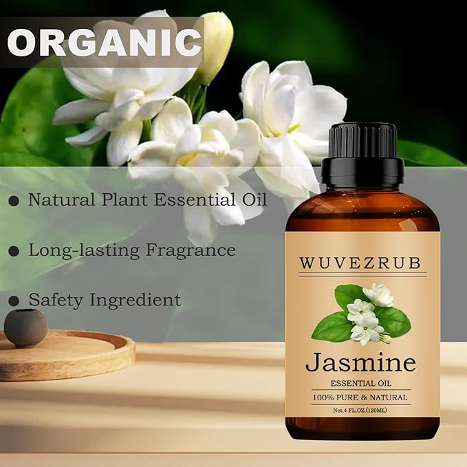 Jasmine Essential Oil -, Pure & Natural, 120ML / 4 Fl Oz for Aromatherapy Diffuser - Bloomnest