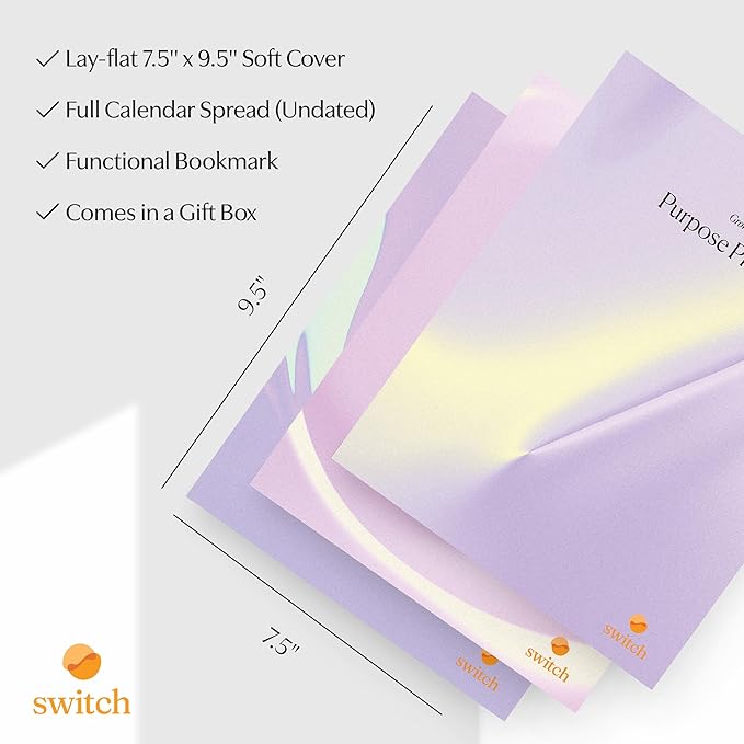 Switch Research Purpose Planner Bundle: Complete Psychologist-Backed Goal Planner Set for Developing a Life of Purpose - 3 Undated Productivity Planner Books - Guided Prompts, Techniques, and Insights - Bloomnest