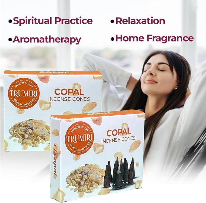 Copal Incense Cones - 60 Pack (10 Cones Each) - Scented Incense TRUMIRI