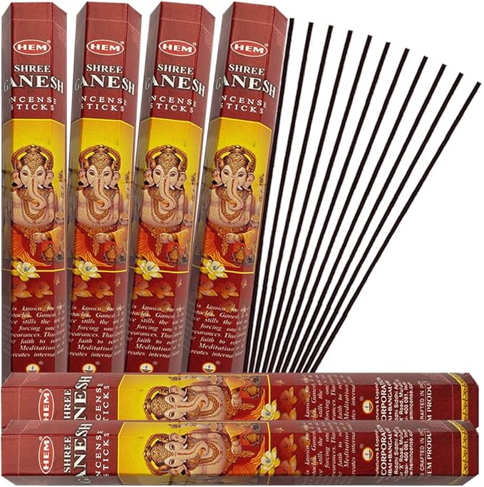 Shree Ganesh Incense Sticks and Incense Stick Holder Bundle Insence Insense Hem Incense Sticks
