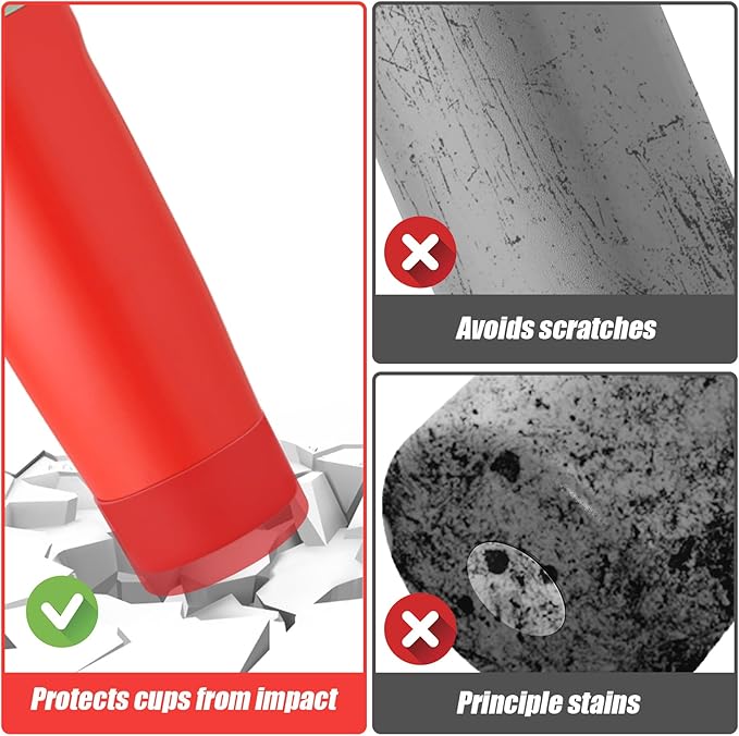 Mity rain 2PCS Protective Silicone Boots for Owala 30oz & 40oz FreeSip Sway Bottles & Tumblers - Accessories for owala, Enhances Stability & Prevents Scratches (Red) Mityrain