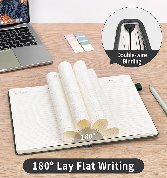 Lined Journal Notebook for Women Men, A5 Hardcover Leather Journals for Writing, 200 Pages Thick Paper, Daily Journal Notebook for Work, School, Note Taking, Business, Travel, College Ruled - Bloomnest