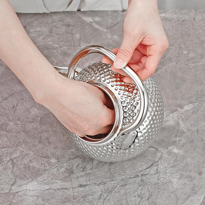 SANQIAHOME 2000ml teapot with Infuser stainless steel Water Boilers lifting handle Tea Maker Water Kettle for Induction/Gas silver - Bloomnest