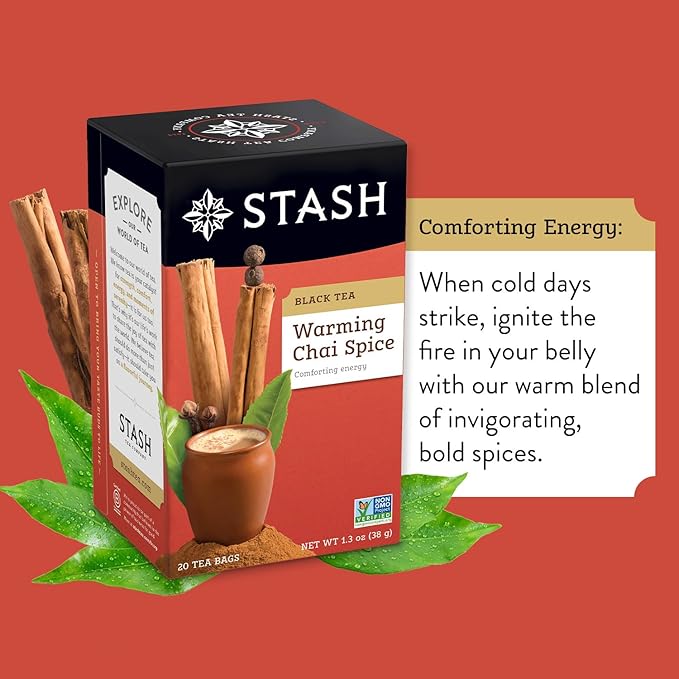 Stash Tea Chai Spice Black Tea, 6 Boxes with 20 Tea Bags Each (120 Tea Bags Total) - Bloomnest