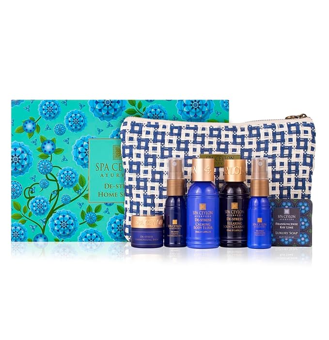 SPA CEYLON De-stress Home Spa Set, Ayurvedic Spa Gift Kit, Natural Pampering Set