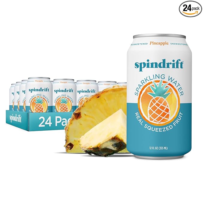 Spindrift Pineapple Sparkling Water Can 12 Ounce (Pack of 24) - Bloomnest