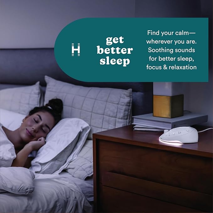 Homedics Sleep Better Portable Sound Machine, Night Light,12 Soothing Sounds Including White Noise, Rain, and Thunderstorm, Ultra-Portable Design, Auto-Off Timer, Ideal for Travel & Baby Sleep - Bloomnest
