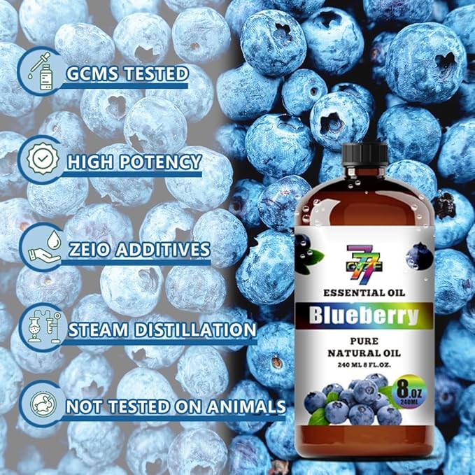 Blueberry Essential Oil (8 oz / 240 ml) – Blueberry Oils for diffusers, humidifiers, Home Baths, Cleaning Products, Yoga, DIY Soaps and DIY Scented Candles - Bloomnest