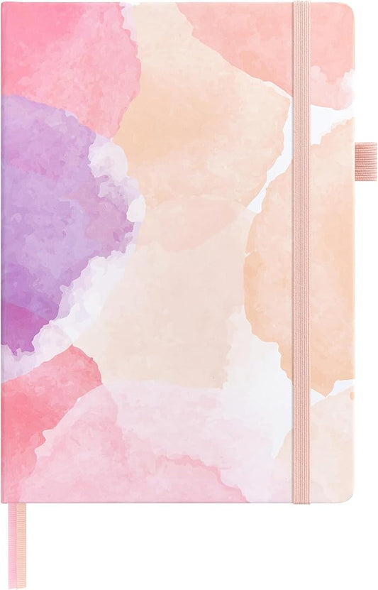&And Per Se Dotted Journal Notebook, A5 Hardcover Bullet Dotted Journal, 160 Pages 100 gsm Thick Paper, 3 Sheets of Stickers Included - 5.7'' x 8'' (Blush Watercolor) - Bloomnest