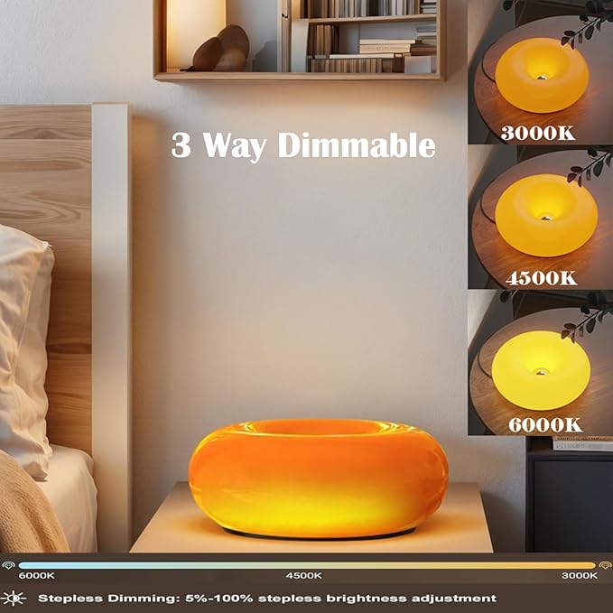 Creative Design Atmosphere Donut Lamp, Plug- in Bedsided Wall Sconce Or Ambient Lighting, Modern Orange Donut Light for Warm Decoration,Cute Table Light for Children's Room Or Living Room - Bloomnest