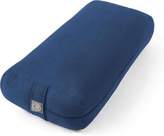 Meditation Cushion Bolster Pillow for Restorative Yoga – Supportive Cushion for Meditation, Pilates, and Relaxation – Filled with Buckwheat Hulls - Removable Cover - Bloomnest