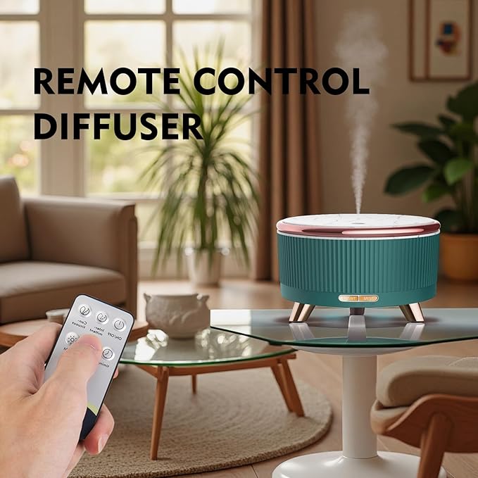 500ML Essential Oil Diffuser: Ultrasonic Aroma Diffuser with Remote Control for Spa Hotel Yoga Room - Humidifier for Bedroom with 7-Color Night Lights & Auto Shut-Off for Nursery/Women Home Relaxation - Bloomnest