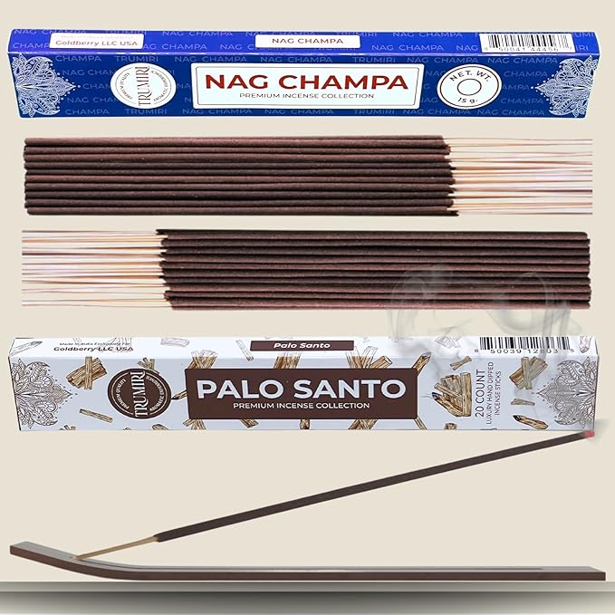 Trumiri Incense Sticks - Combo Pack of 35 Insence-Sticks - 15 Nag Champa + 20 Palo Santo - Insenses - Insents - Incents - Inscense - Incence - Incienso - All Natural Incense Sticks TRUMIRI