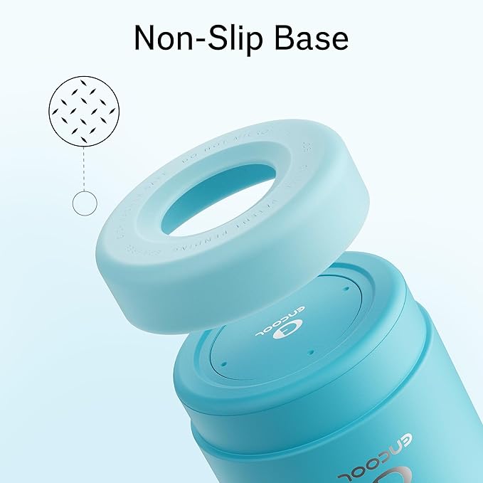 Insulated Water Bottle with Straw - Encool Stainless Steel Water Bottle, Reusable Leakproof and BPA-Free for Sports, Travel, Cold for 24 Hours, 24 oz, Mint Green ENCOOL
