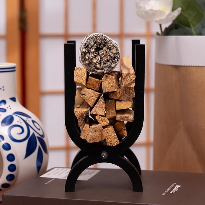 Wooden Palo Santo Holder-Incense Storage Ideal for Palo Santo Sticks&Sage|Perfect for Meditation, Zen Rituals Energy Cleansing|Spiritual Decor for Yoga, Mindfulness Aromatherapy MOUGIGI