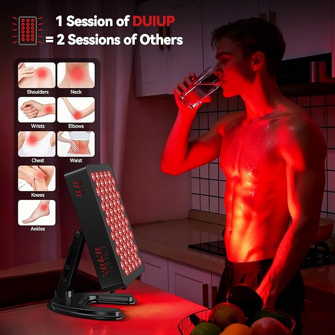 Red Light Therapy Panel, Multiple Adjustable Light Therapy for Body and Face with Timer and Remote, 70 LEDs, Touch Screen Red Near Infrared Light Panel 630-940nm for Skin Health, Energy, Recovery HOME