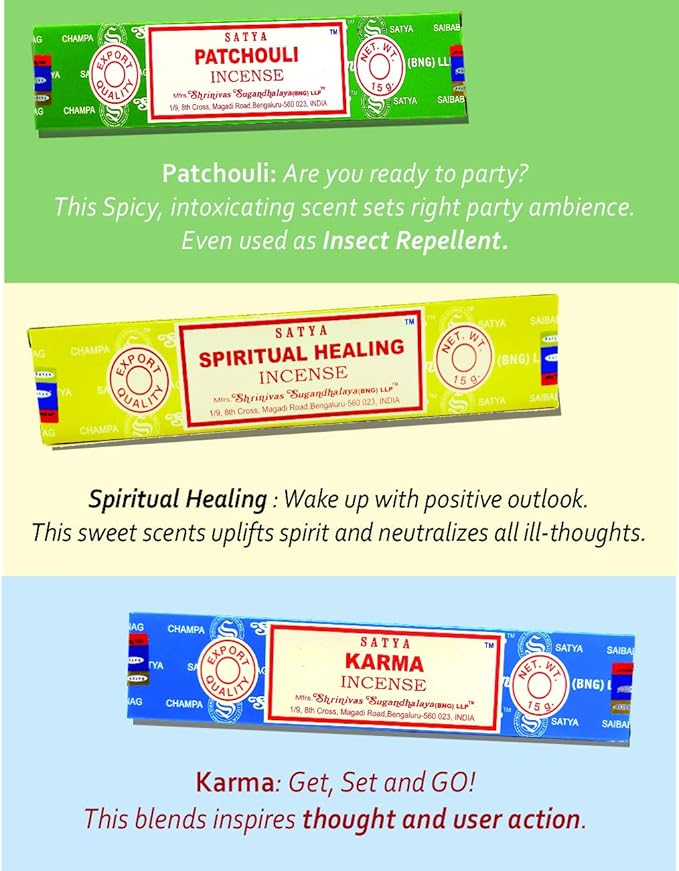 Nag Champa Incense Sticks Variety- Pack (12 Incenses, 140+ Sticks) Bloomnest
