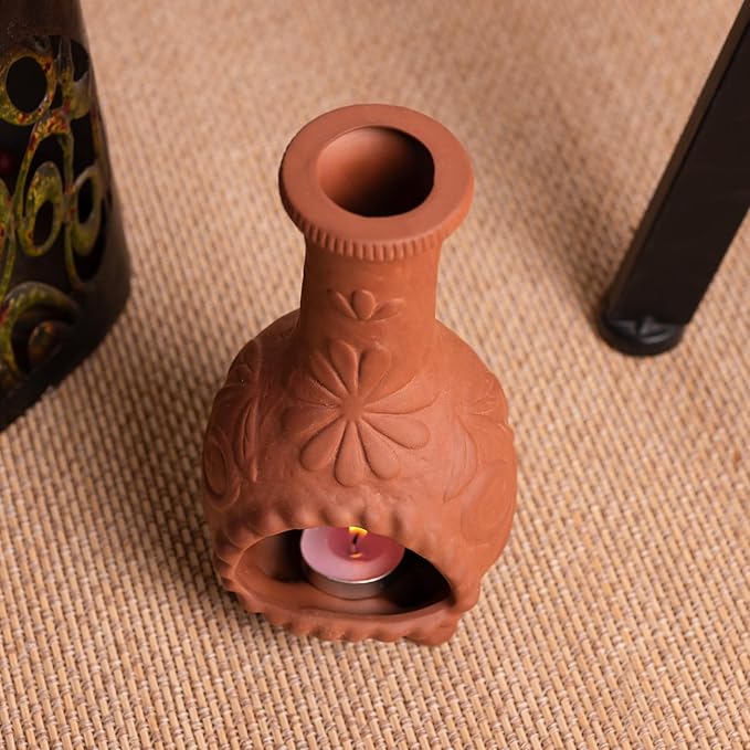 Palo Santo Mini Chiminea – Elegant Ceramic Incense Holder for Cleansing and Relaxation – Handcrafted Sage Texture Stand, Ideal for Meditation and Altars – Durable Design for Sticks Burning - Bloomnest