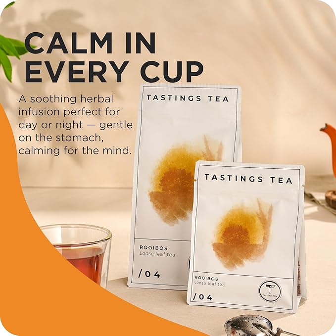Tastings Tea Rooibos - 4oz Loose Leaf | South African Herbal Flavour| Caffeine Free - Bloomnest