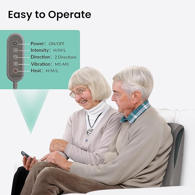 Snailax Back Massager for Back Pain Deep Tissue, Shiatsu Lower Back Neck Massager with Heat, 3D Kneading Massage Pillow for Neck Shoulder Legs, Gifts for Mom, Dad, Women (Beige) - Bloomnest