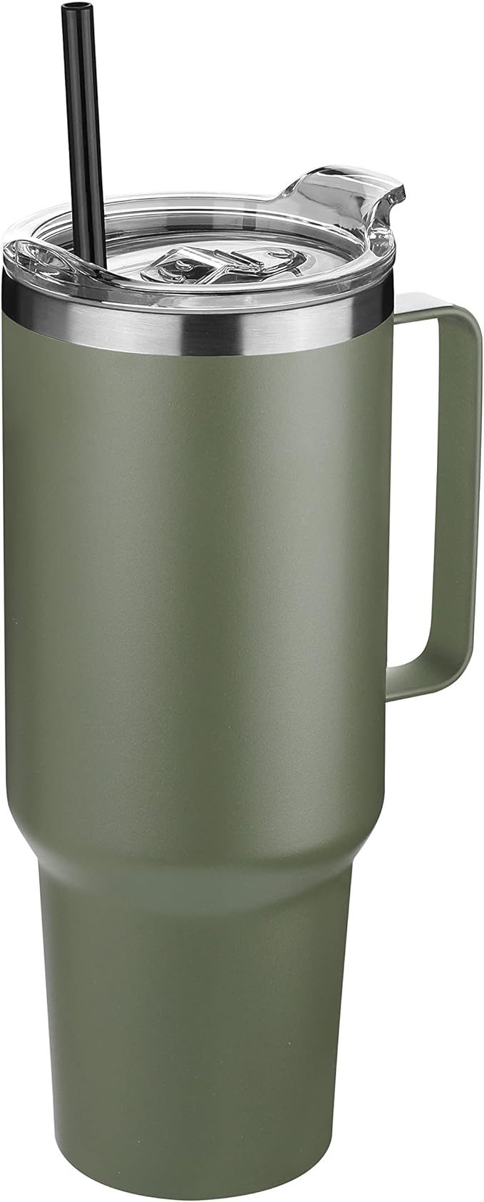HASLE OUTFITTERS 40 oz Stainless Steel Tumbler with Handle, Vacuum Insulated Tumblers Bulk, Reusable Double Wall Travel Coffee Mug, Durable Powder Coated Water Bottle(Army Green, 1) - Bloomnest
