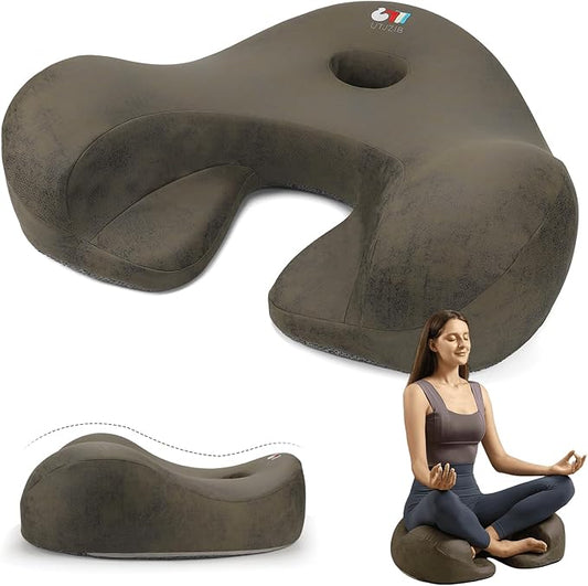 Meditation Cushion & Floor Pillow Seat - Ergonomic Comfortable Memory Foam Set Relieves Numbness Tailbone & Hip Pain from Long Sitting, idea for Reading, Yoga. - Bloomnest