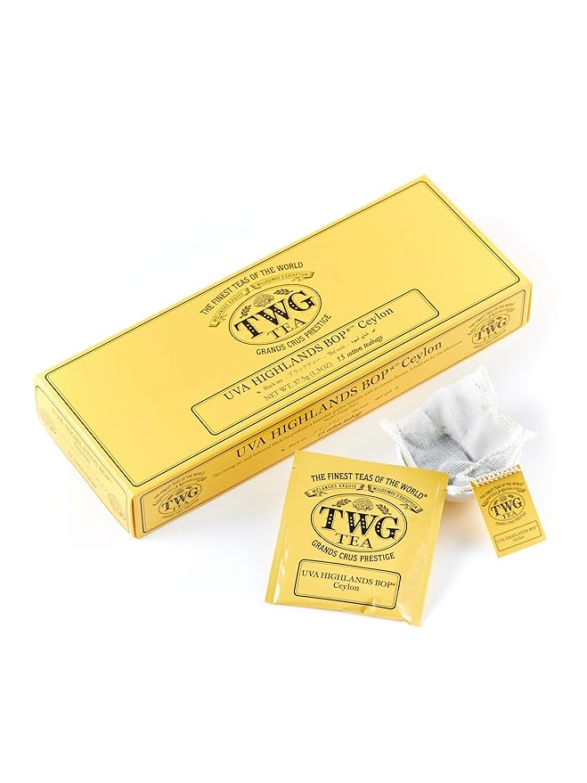 TWG Tea | UVA Highlands BOP | Black Tea | Golden Infusion | 15 Hand Sewn Cotton Tea Bags | Gift Set - Bloomnest