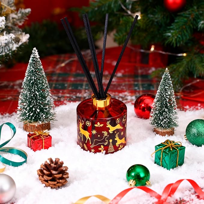 Reed Diffuser Set, Gingerbread Joy Christmas Oil Diffuser with Sticks, Home Fragrance Reed Diffuser for Bathroom Office Shelf Decor, Scented Room Fresheners, Holiday Ideal Gift 6.7 Fl.Oz - Bloomnest