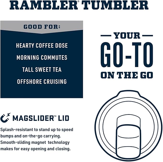 YETI Rambler 20 oz Stainless Steel Vacuum Insulated Tumbler w/MagSlider Lid - Bloomnest
