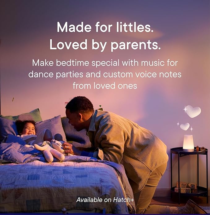 Hatch Rest+ Baby & Kids Sound Machine | 2nd Gen | Child’s Night Light, Alarm Clock, Toddler Sleep Trainer, Time-to-Rise, White Noise, Bedtime Stories, Portable, Backup Battery (with Charging Base) - Bloomnest