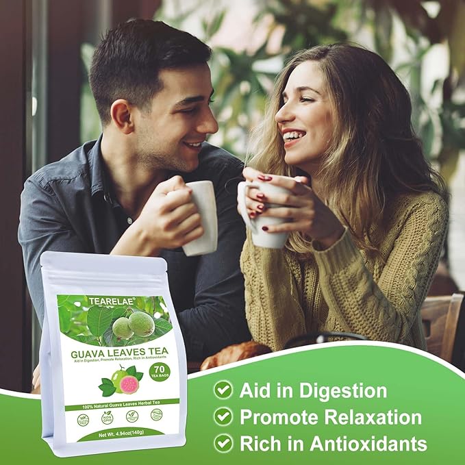 TEARELAE - Guava Leaves Tea Bags - 70 Count - 100% Pure Natural Guava Leaves - Aid in Digestion, Promote Relaxation - Non-GMO - Caffeine-Free - Bloomnest