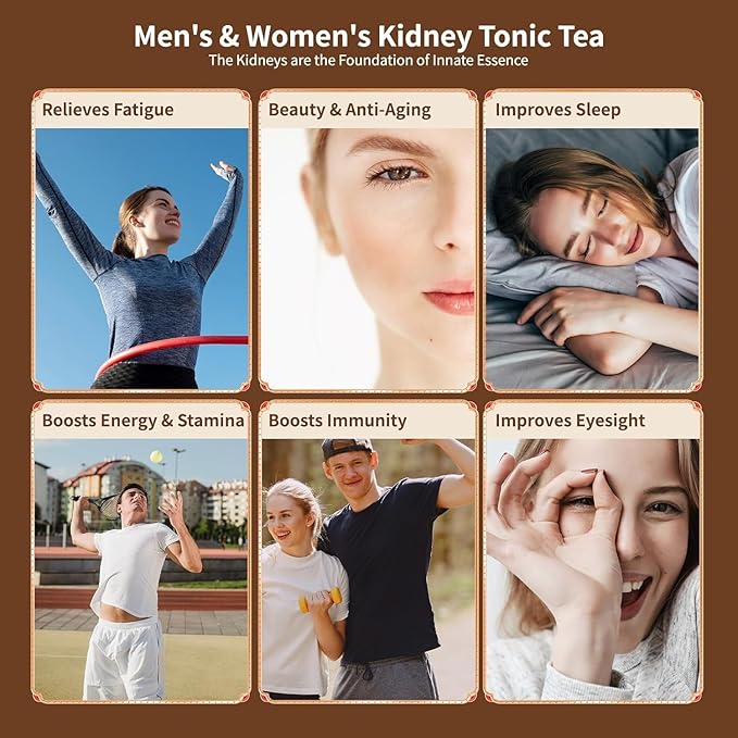 Ginseng Five Treasures Kidney Tea, Traditional Chinese Herbal TeaBags, Natural Organic Kidney Cleanse Detox Tea for Women & Men, 7 Precious Ingredients Formula(1 Pack/25 Bags) - Bloomnest