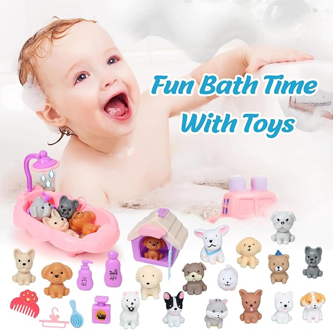Bath Bombs for Kids with Toys Inside for Girls Boys, 12 Pack Kids Bath Bombs with Surprise Dog Pretend Playset, Handmade Bubble Bath Fizzies Birthday Christmas Gift Set - Bloomnest