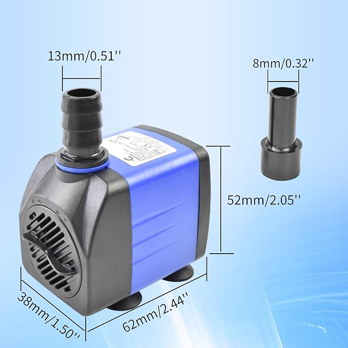 CONQUERALL 10W 158GPH Garden Fountain Pump 4.1ft Transfer Water for Aquarium Pool Waterfall Hydroponic - Bloomnest