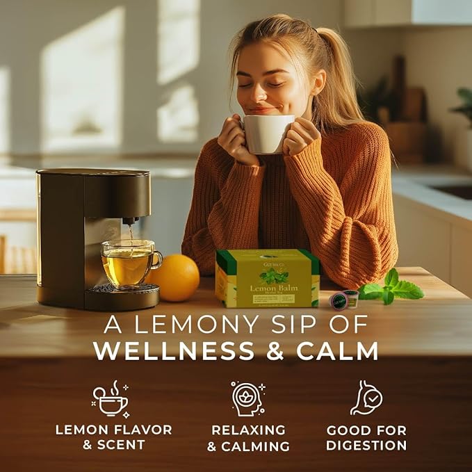 Gya Tea Co Lemon Balm Herbal Tea Pod (16 Count)- Decaf Wellness Tea for Body Comfort & Relaxing - Bloomnest