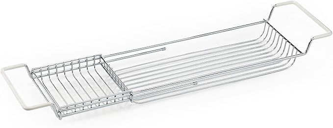 Home Intuition Stainless Steel Expandable Shower Bathtub Tray Over The Clawfoot Tub Bath Caddy - Bloomnest