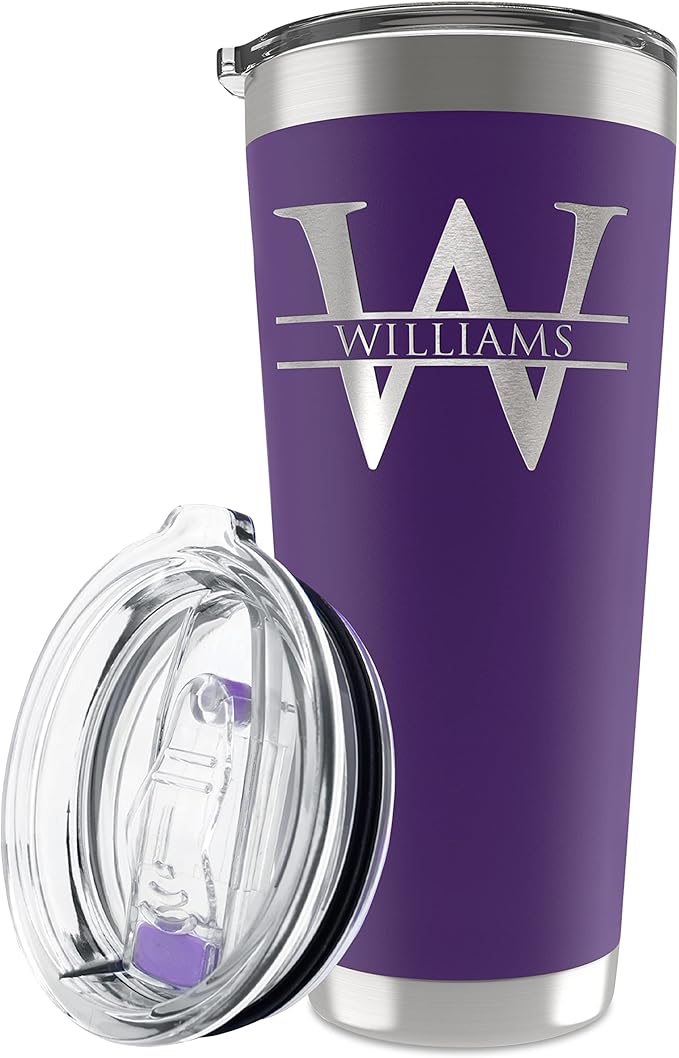 Be Burgundy Personalized Tumbler with Engraved Name - 12 Designs, 30 Oz Coffee Tumbler with Slider Lid, Purple, Double Wall Insulated - Gift for Women, Mom, Personalized Birthday Gift for Her - Bloomnest
