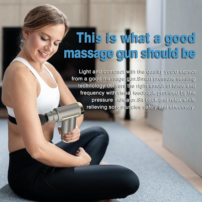 cotsoco Massage Gun Deep Tissue for Pain Relief with 4 Massage Heads & 6 Speeds, Electric Mini Handheld Body Massager for Any Pain Relief, Best Gifts for Dad and Mom - Bloomnest