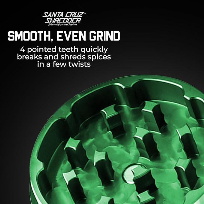 Santa Cruz Shredder Metal Spice Grinder Made in USA (Small (1.7 Inch), Green) - Bloomnest