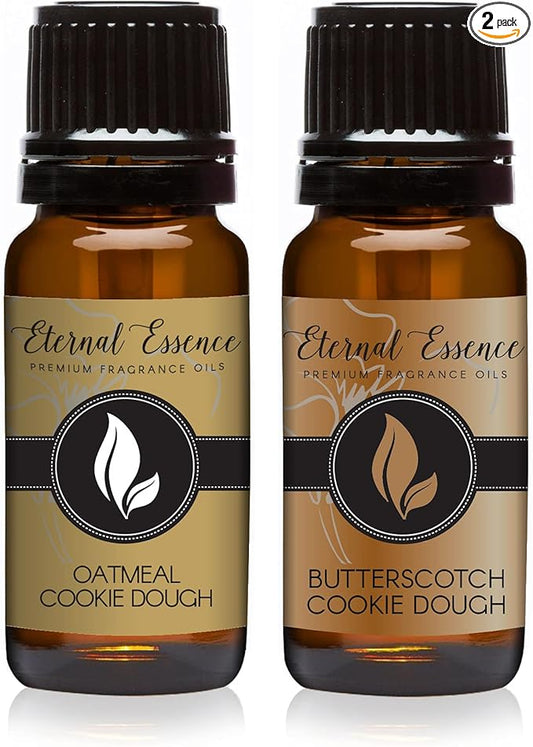 Eternal Essence Oils 2 Pack 10ml Premium Fragrance Oil - Oatmeal Cookie Dough & Butterscotch Cookie Dough - for Candle, Soap Making, Aromatherapy, Diffusers, Home Care, & Humidifiers EternalEssenceOils
